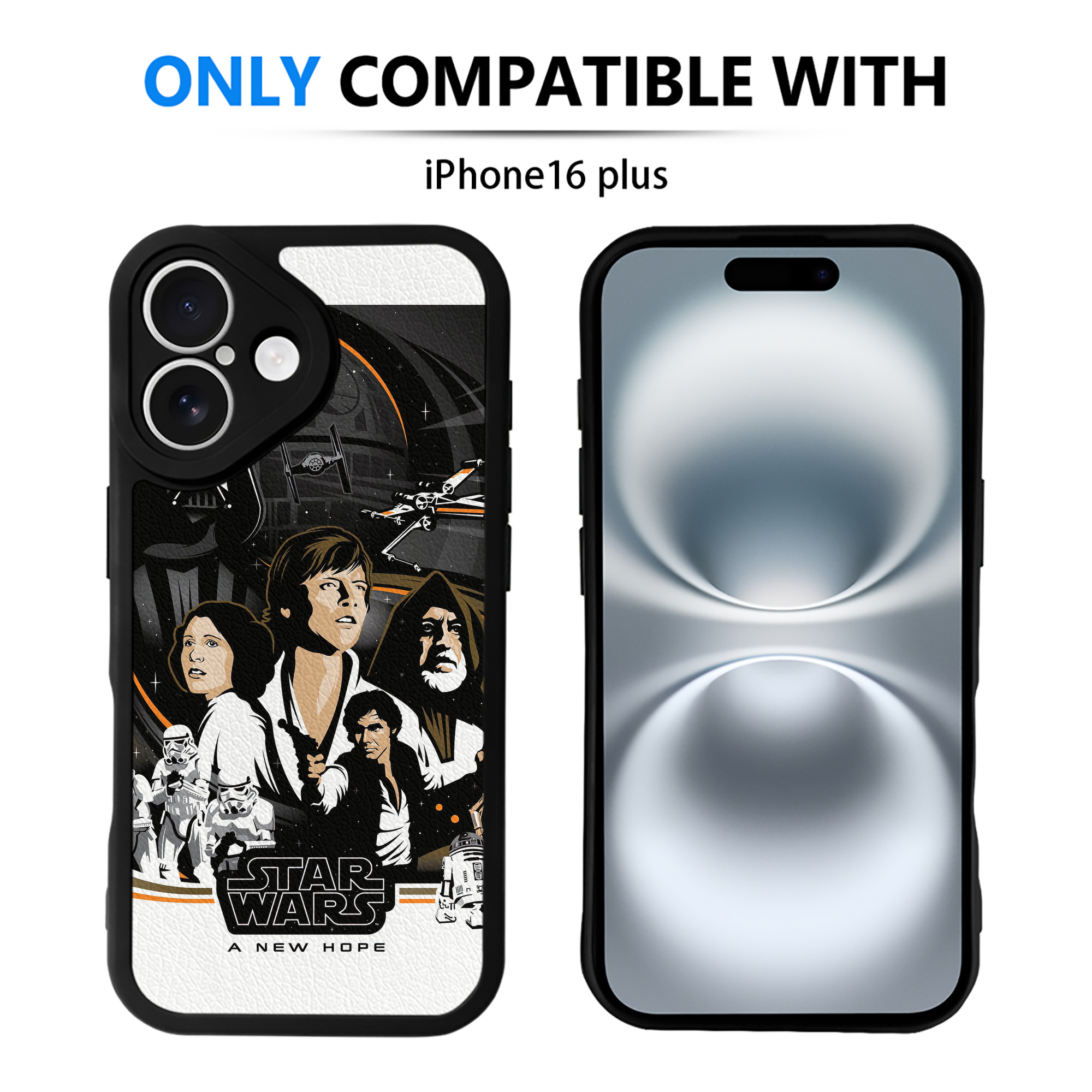 （画像用） スター・ウォーズ Star Wars 【iPhone 16シリーズ対応】シリコンスマホケース（レザー調） 材質：シリコン